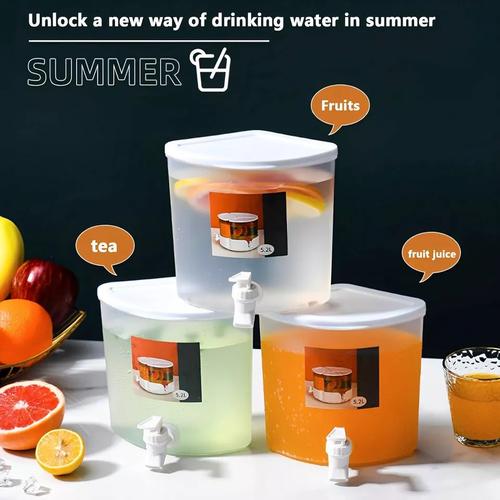 5L Jug With Tap Cold Water Container Lemonade Drink Dispenser for Refrigerator 7