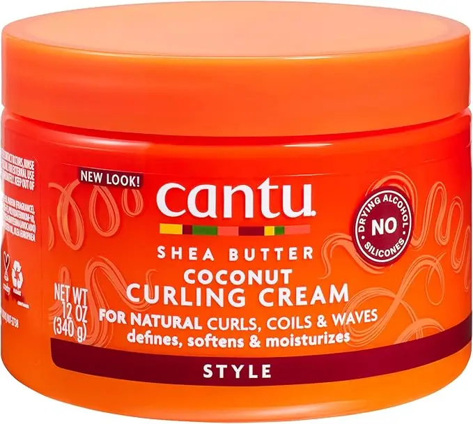 Cantu Coconut Curling Cream 340g - Nourishing Formula for Soft, Bouncy Hair - Haircare, Gel Frizz Moisture Moisturizer Hydrating