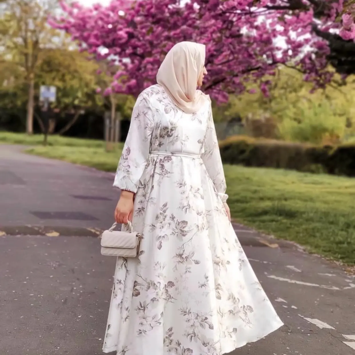 The evergreen satin maxi dress Floral Womenswear