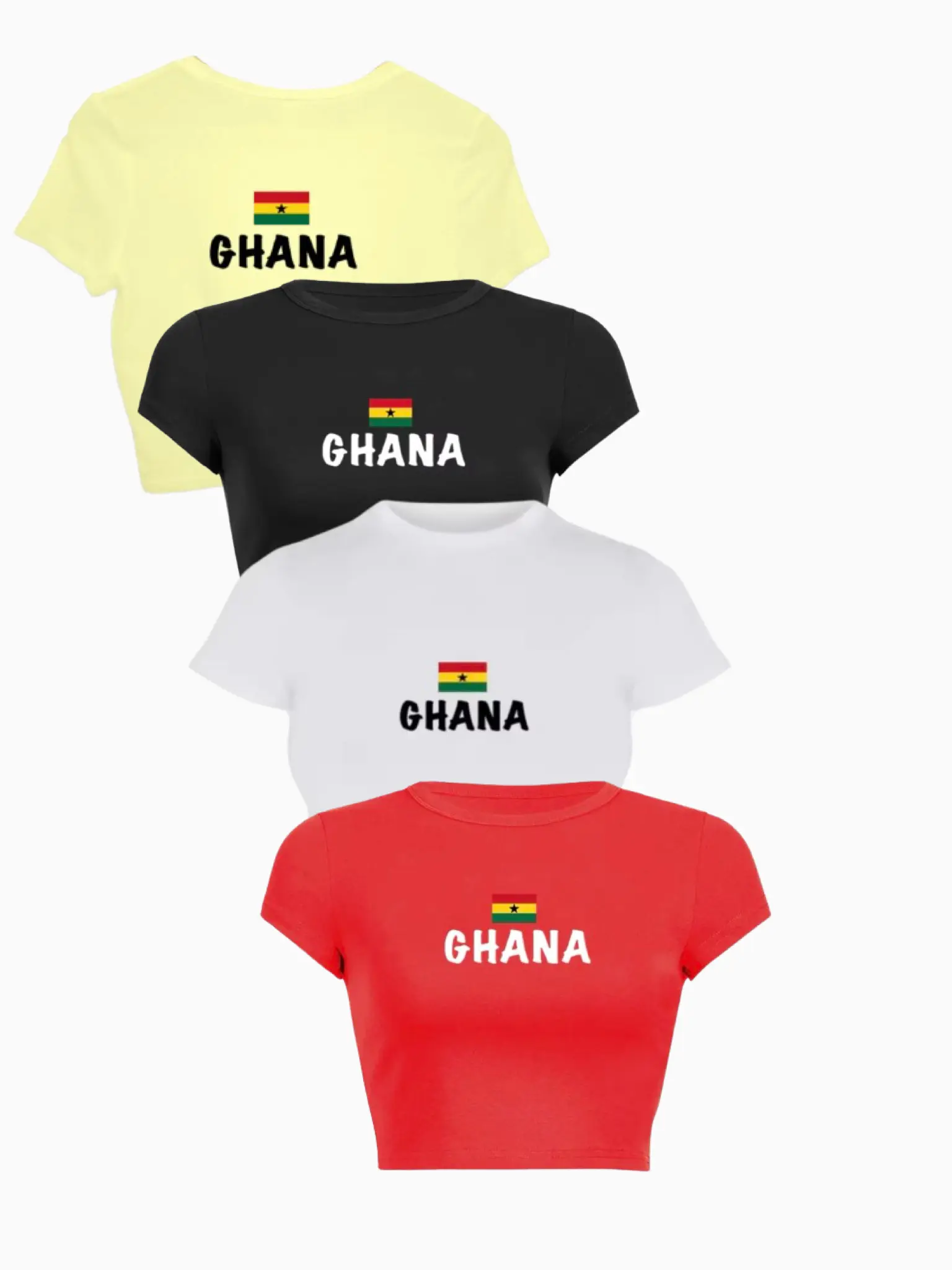 Ghana Women's Crop Top, Size up your usual size for a perfect fit.