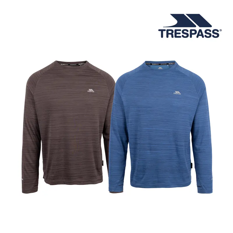 Trespass Mens Casual Top Quick Dry Long Sleeve Tee Sports Workout Top Adamo 0