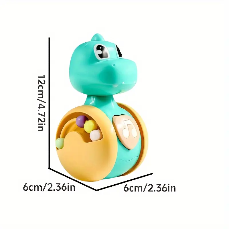 Baby & Toddler Musical Tumbler Toy | 0+ Months | Dinosaur Wobble Figure with Rolling Beads | Early Educational Fine Motor Skill Development | ABS Material | Perfect Gift for Birthdays, Halloween, Christmas 1