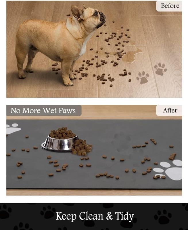 Pet Feeding Mat-Absorbent Dog Mat for Food and Water Bowl-No Stains Quick Dry Dog Water Dispenser Mat-Dog Accessories Pet Supplies-Dog Water Bowl for Messy Drinkers 3
