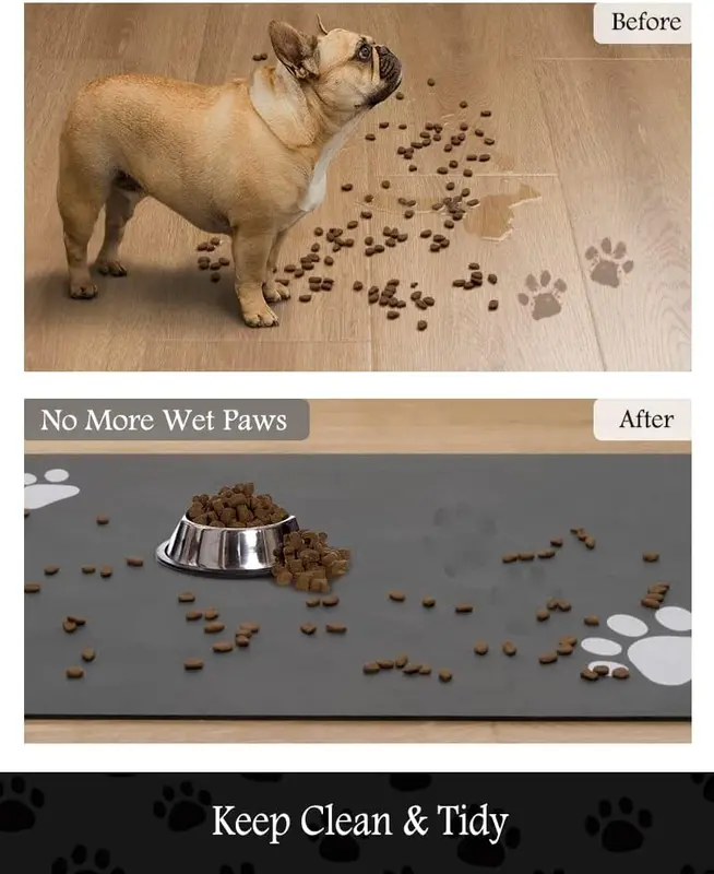Pet Feeding Mat-Absorbent Dog Mat for Food and Water Bowl-No Stains Quick Dry Dog Water Dispenser Mat-Dog Accessories Pet Supplies-Dog Water Bowl for Messy Drinkers 3