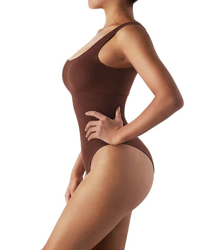 SheBoo Ribbed Tummy Control Sleeveless Bodysuit - Zoe Womenswear Bottom Slim Cargo 5