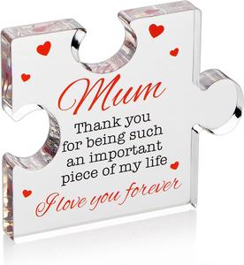 Birthday Gift for Mum Present for the Occasions - Engraved Acrylic Block Puzzle - Cool Paperweight Mum Presents From Daughter, Son, Dad Ideas, Mothers Day Gift -  3.35 X 2.76 Inchv