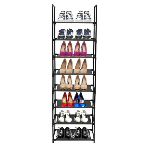 Shoe Rack 8 Tier Tall Shoe Racks Storage,16-20 Pairs Shoe Storage Metal Shoe Shelf, Stackable Shoe Stand Organizer for Narrow Space Closet Entryway Hallway Household Installation 1