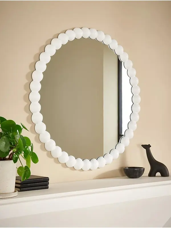 White Window Arched Mirror | Elegant Arch-Shaped Decorative Wall Accent true  mirror 4