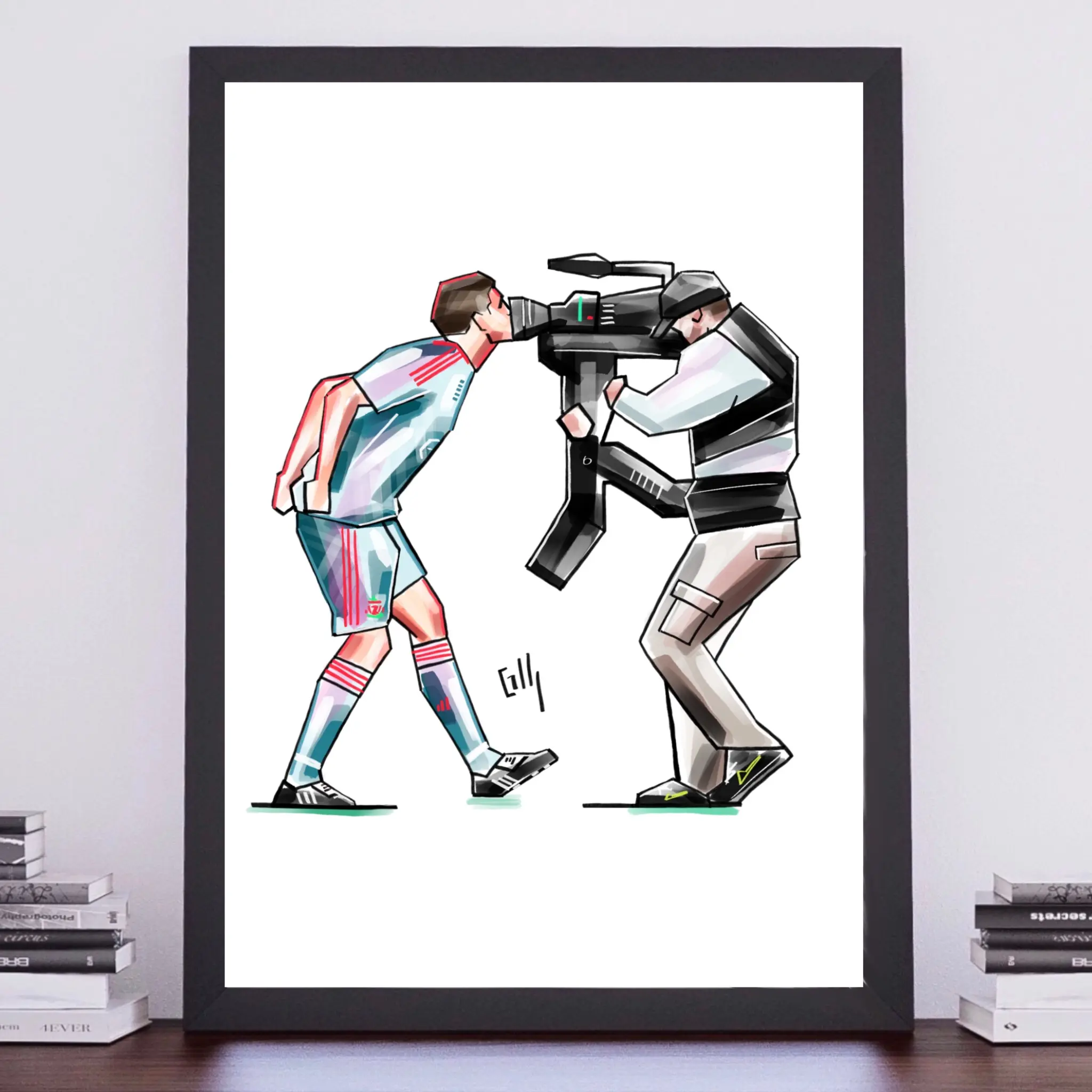 A4 Art Print - Stevie Kisses Camera vs United