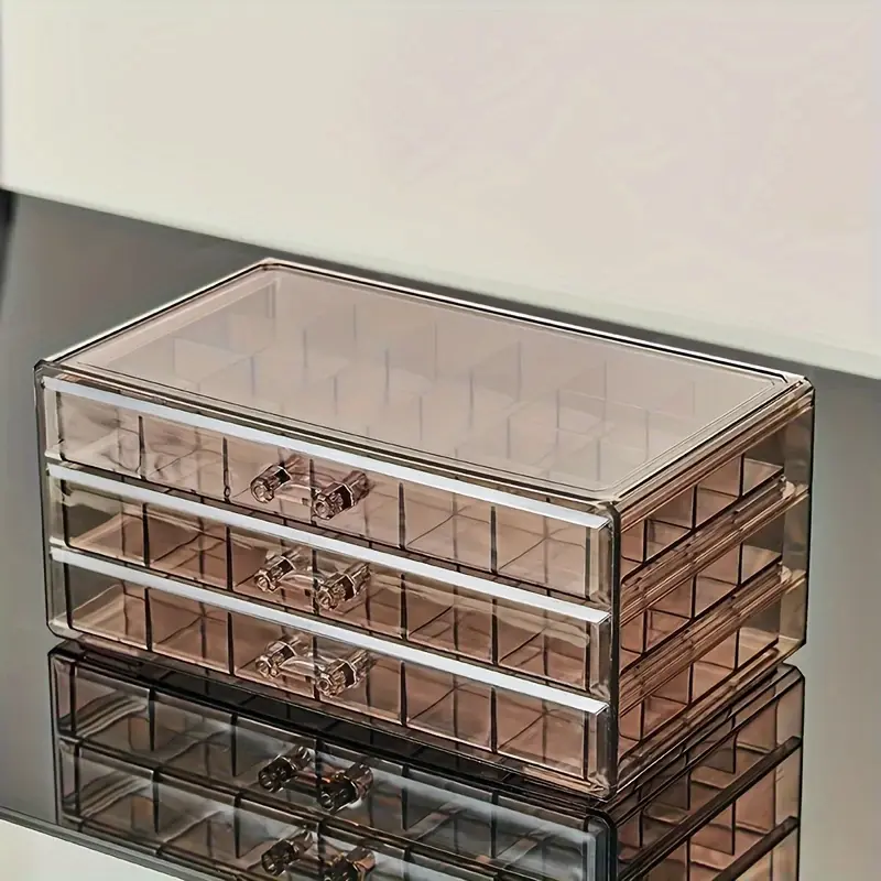 Product Introduction of Elegant 3-Layer Jewelry Box with 72-Grid: Classic Octagonal Design & Secure Buckle Closure for Rings, Earrings, Necklaces Organiser 0