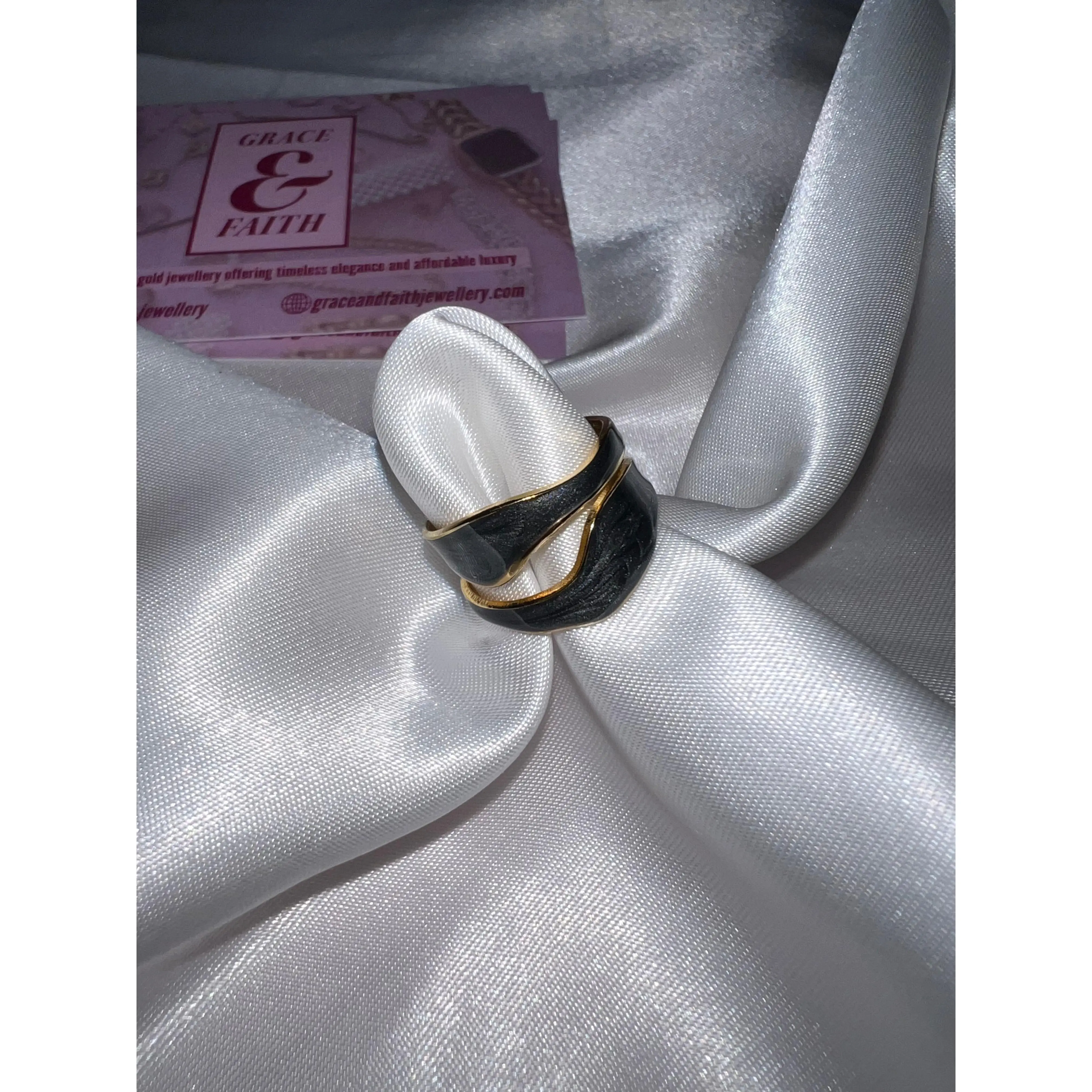 Grace & Faith Jewellery | Jewellery for the GOLD GIRLIES | 18K Gold Plated Stainless Steel Adjustable Duska Ring