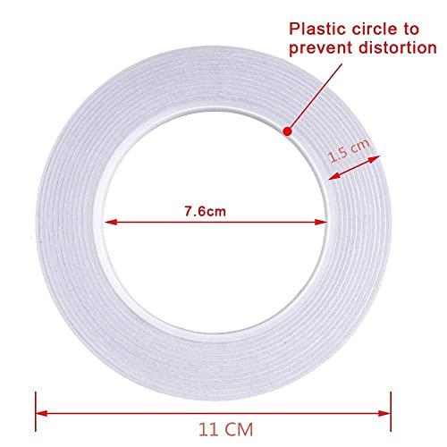 Product Introduction of Double Sided Tape - 2 Rolls 2 Sizes Adhesive Sticky Craft Tape - each roll 25 meters Long,Wide 6mm/9mm 5