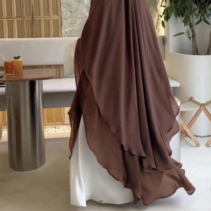 HASASERIES HS1000 Double Layered Chiffon Large Swing Headscarf circle  hijab 4