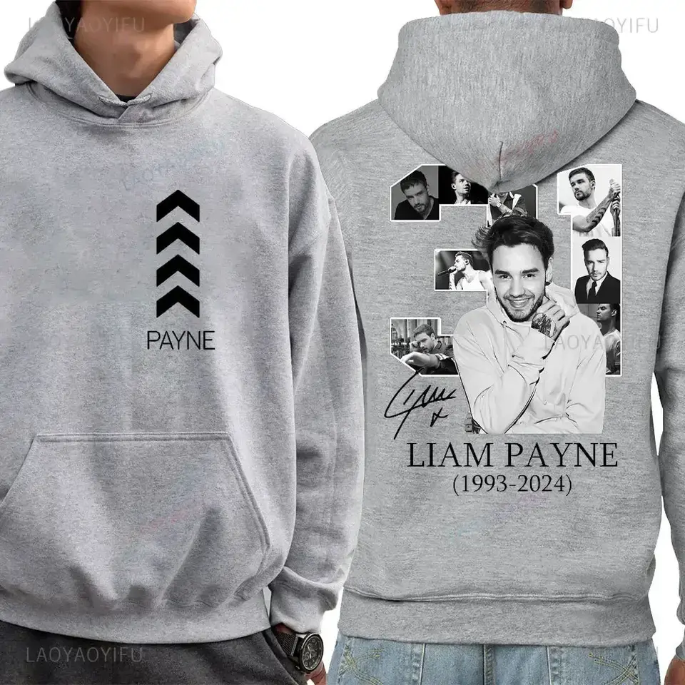 Liam Payne "In Our Hearts, You Will Always Warm Double-sided Printed Men's Hoodies in Autumn Winte A Tribute To Liam Payne Hoody