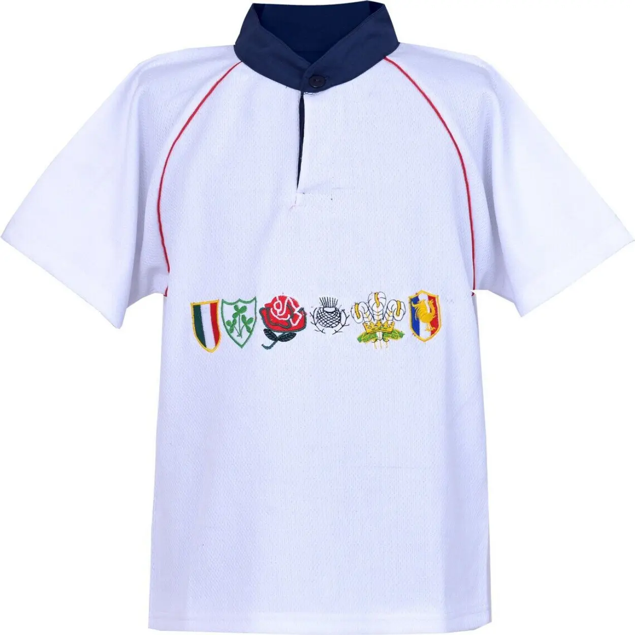 WHITE 6 Nations Rugby Mens  Shirt Short Sleeve Rugby shirt Rugby team