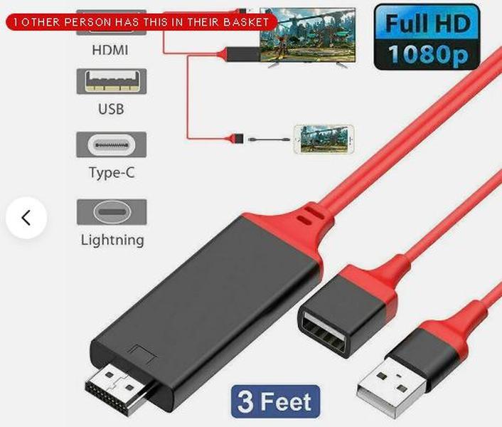 1080P MHL USB to HDMI Cable Phone to TV HDTV Adapter for iPhone/Android/Samsung - Home Theater Accessories Device Male Plug 0