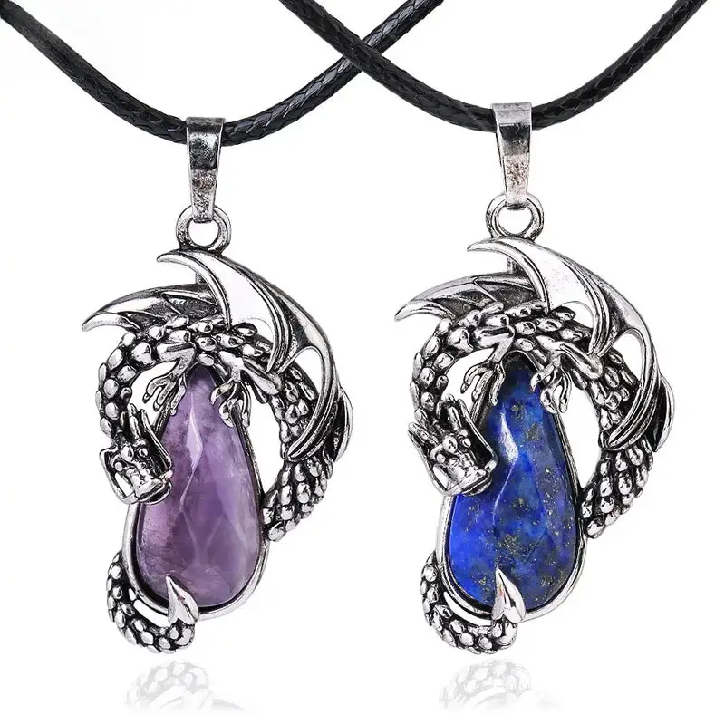 Protective Dragon Chakra Crystal Pendants Necklace 3