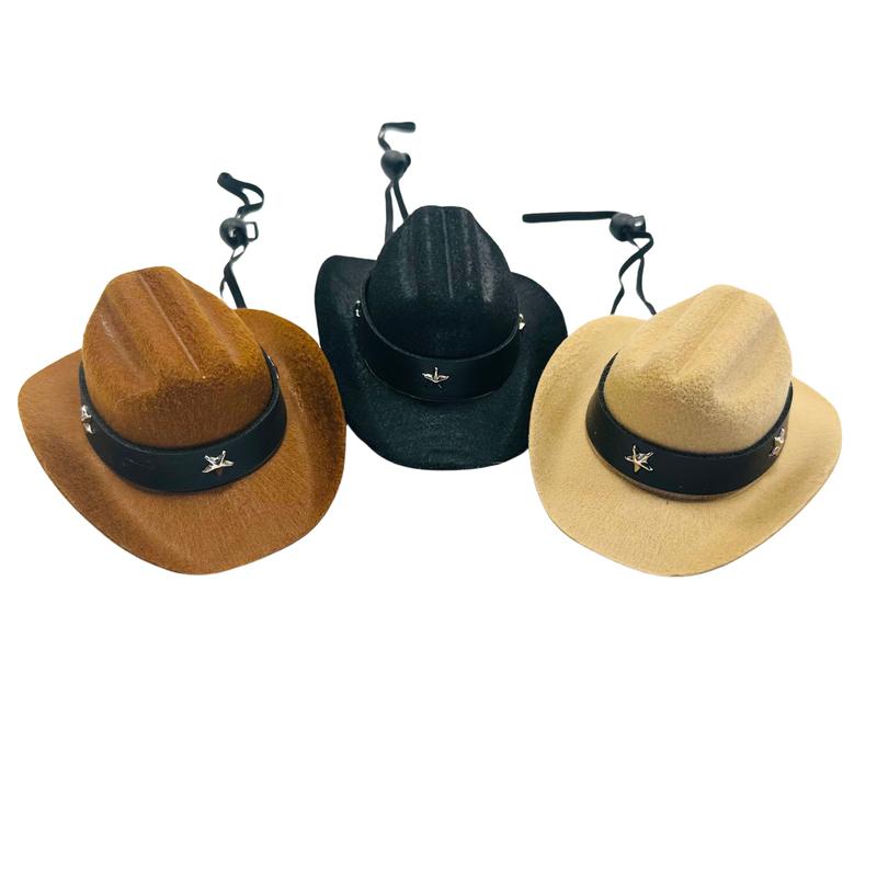 Pops & Coco Dog Cowboy Hat - Rigid and Adjustable for All Dog Sizes - Sheriff - Country Music Fans 0