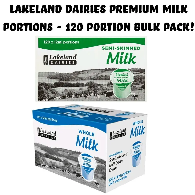Lakeland Dairies Premium Milk Portions - 120 Portion Bulk Pack! - Coffee Tea Drink Beverage - LONG DATE 0