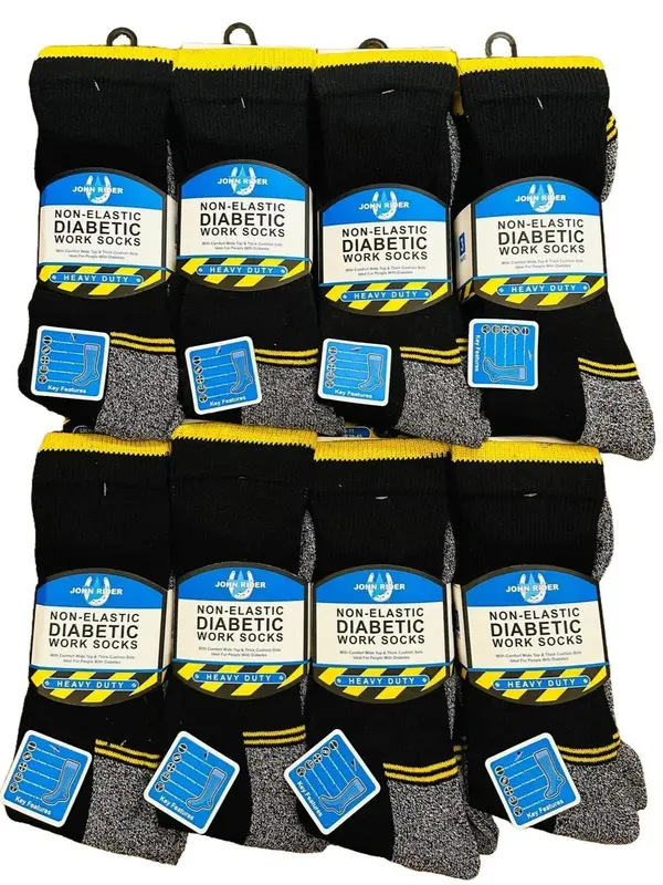 24 Pairs of Non-Elastic Heavy Duty Work Socks for Men, UK Shoe Size 6-11 - Bowling Menswear Bestie Underwear 0