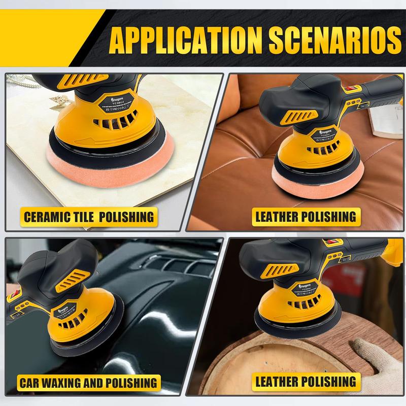 Product Introduction of Free shipping - Cordless Car Buffer Polisher for Dewalt 18V Battery with 6 Variable Speed Orbital Polisher Power Polisher for Car Detailing Polishing Waxing 3