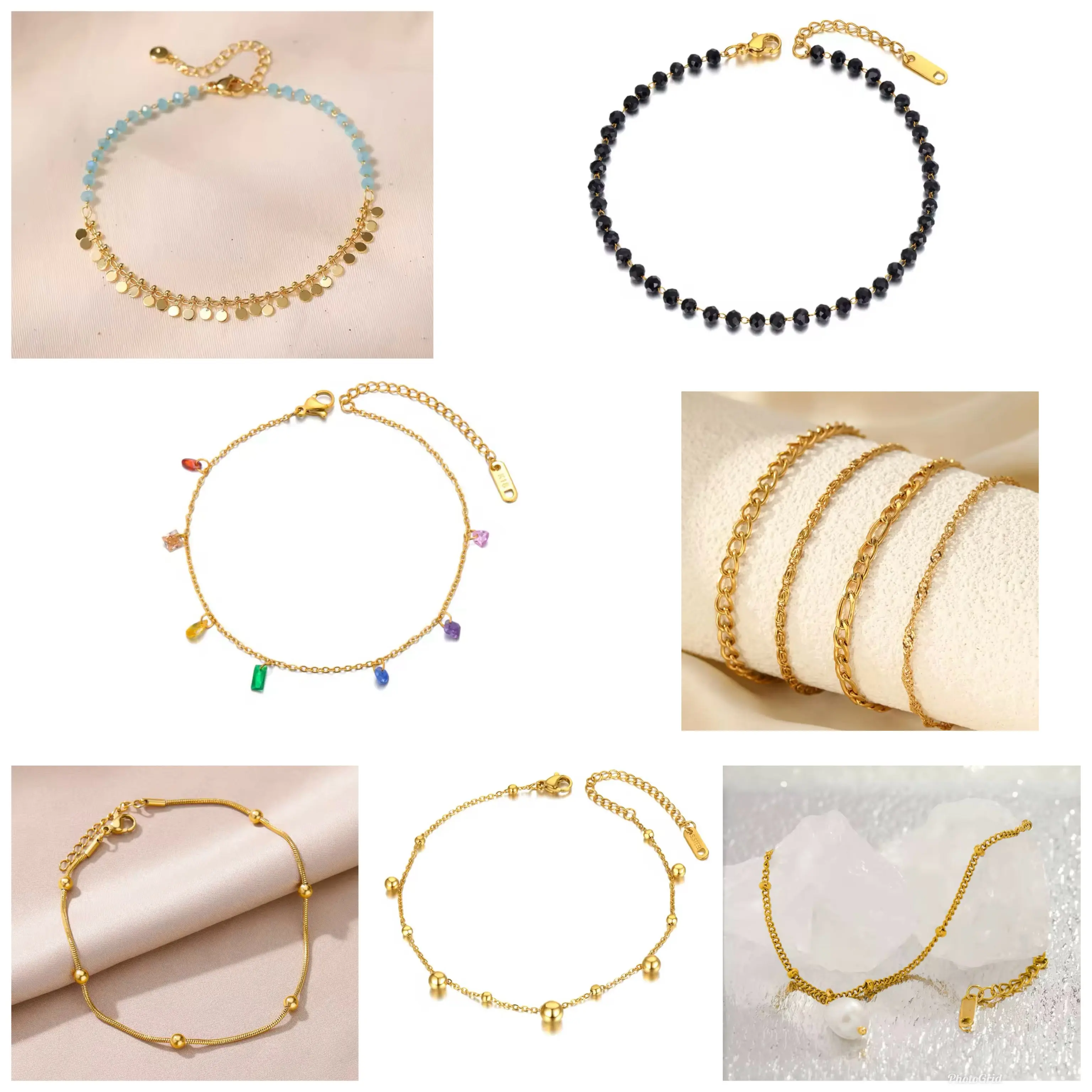 Golden Elegance Anklet – Multi-Style Design