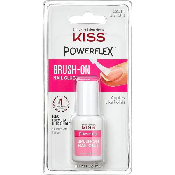 Powerflex Brush-On Nail Glue, Flex Formula for Ultra Hold of False Nails, Instantly Repairs Breaks and Tears