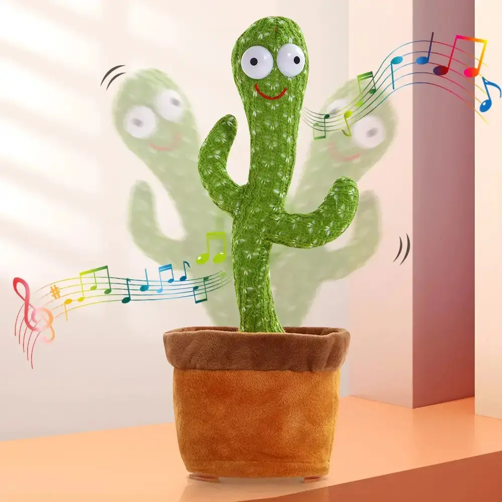 Rechargeable Dancing Cactus Toy for Kids - Sings, Records, and Glows with Fun Lights