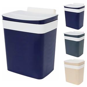 GEEZY Hanging Kitchen Waste Bin With Lid Cupboard Over Door Compost Bin Wall Mounted Rubbish Container Trash Can Garbage Basket for Food Scraps Cleaning Cabinet 4L Shelf