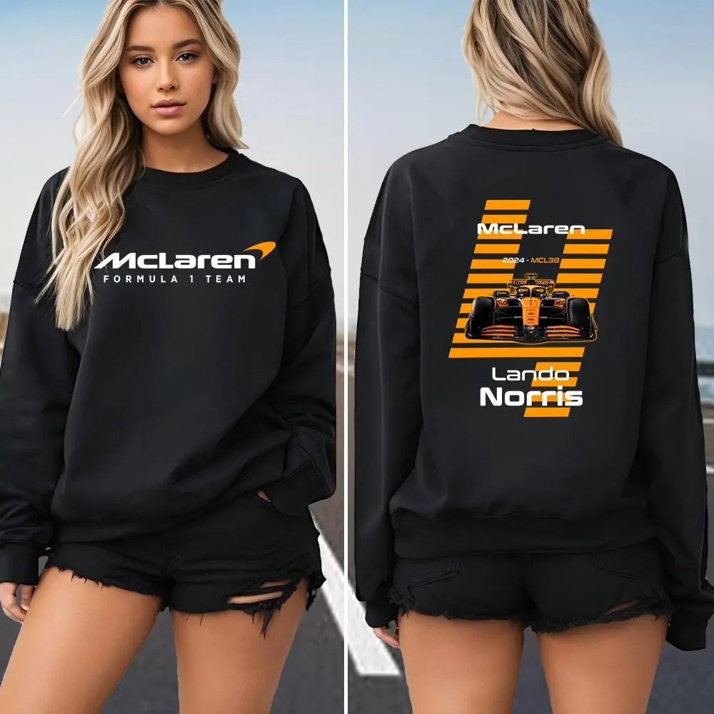 2 SIDE Lando Norris Formula One Sweatshirt – Norris #4 F1 Sweater, Formula One T-shirt for F1 Racing Fans, Mclaren Merch