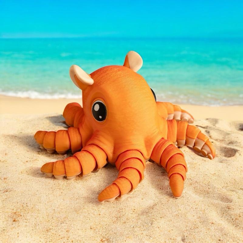 Articulated Octopus  Toy/ Figurine Playful and Unique 3D Printed Collectible | Desk Toy | MatMires | Available in 3 Sizes 1