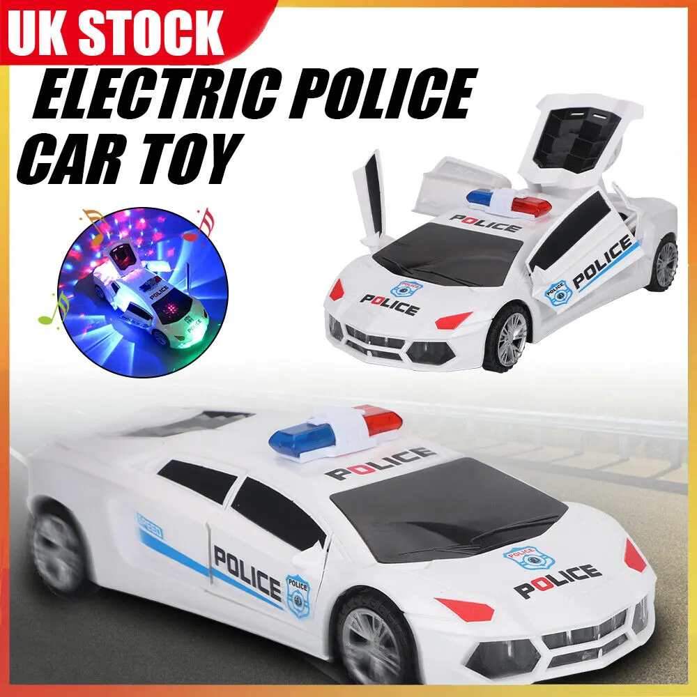 Toys Cool Police Car with LED Flashing Lights Music Bump & Go Car Gift for Boy Kids Xmas Christmas Gift Multicoloured Musical Electric