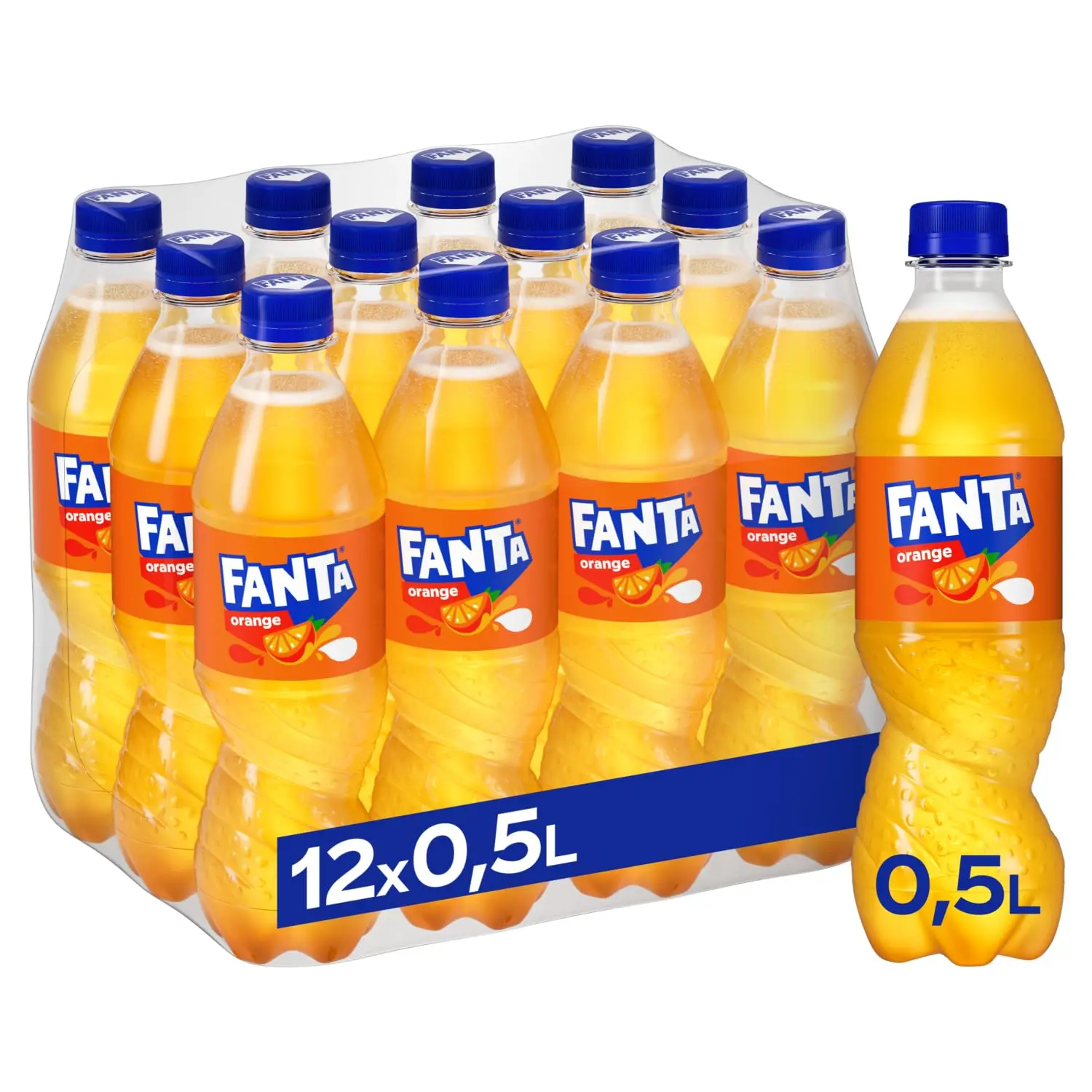 Best Before: 31/03/2025 - Fanta Orange PMP - Pack of 12x 500ml - Beverage Drink Tangy