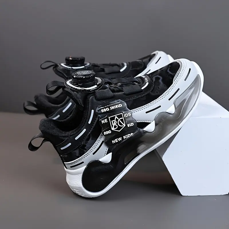 Youngsters' Vibrant Athletic Sneakers - Breathable & Non-Slip, Mid-Top with Hook-and-loop Fastener Strap, Colorful Cloud Pattern & Letter Design, Durable EVA Sole, Perfect for All Seasons, Girls Shoes 8
