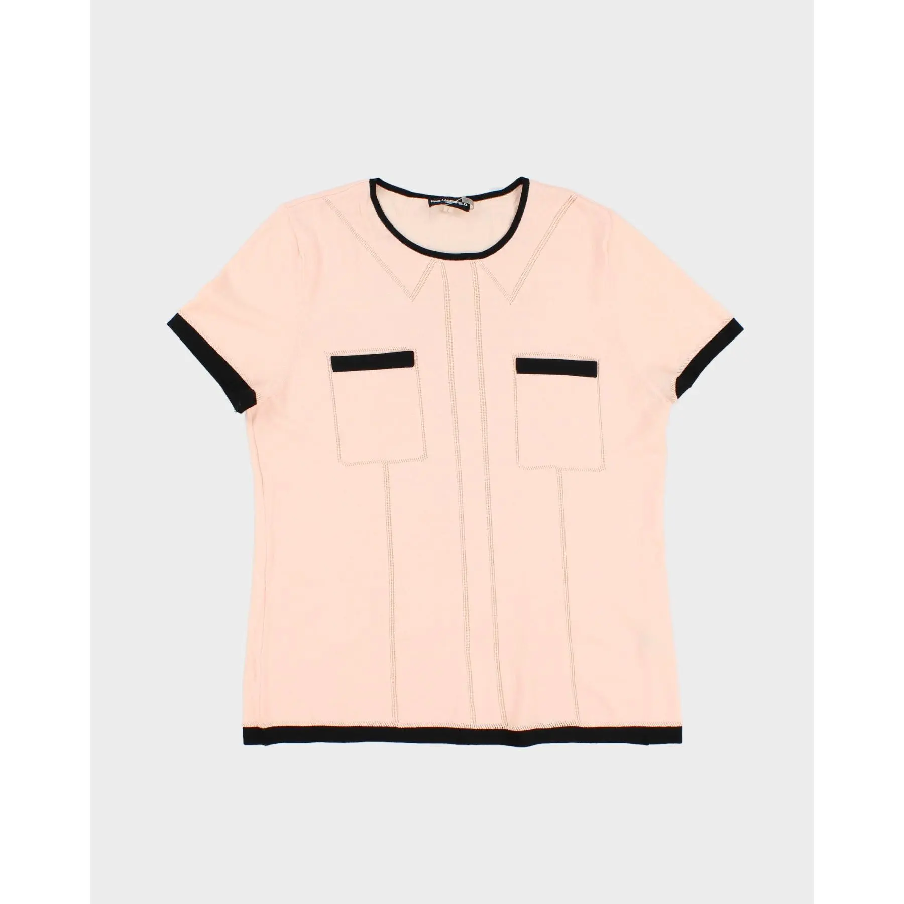 Preowned Karl Lagerfeld Pink Knitted Top - S