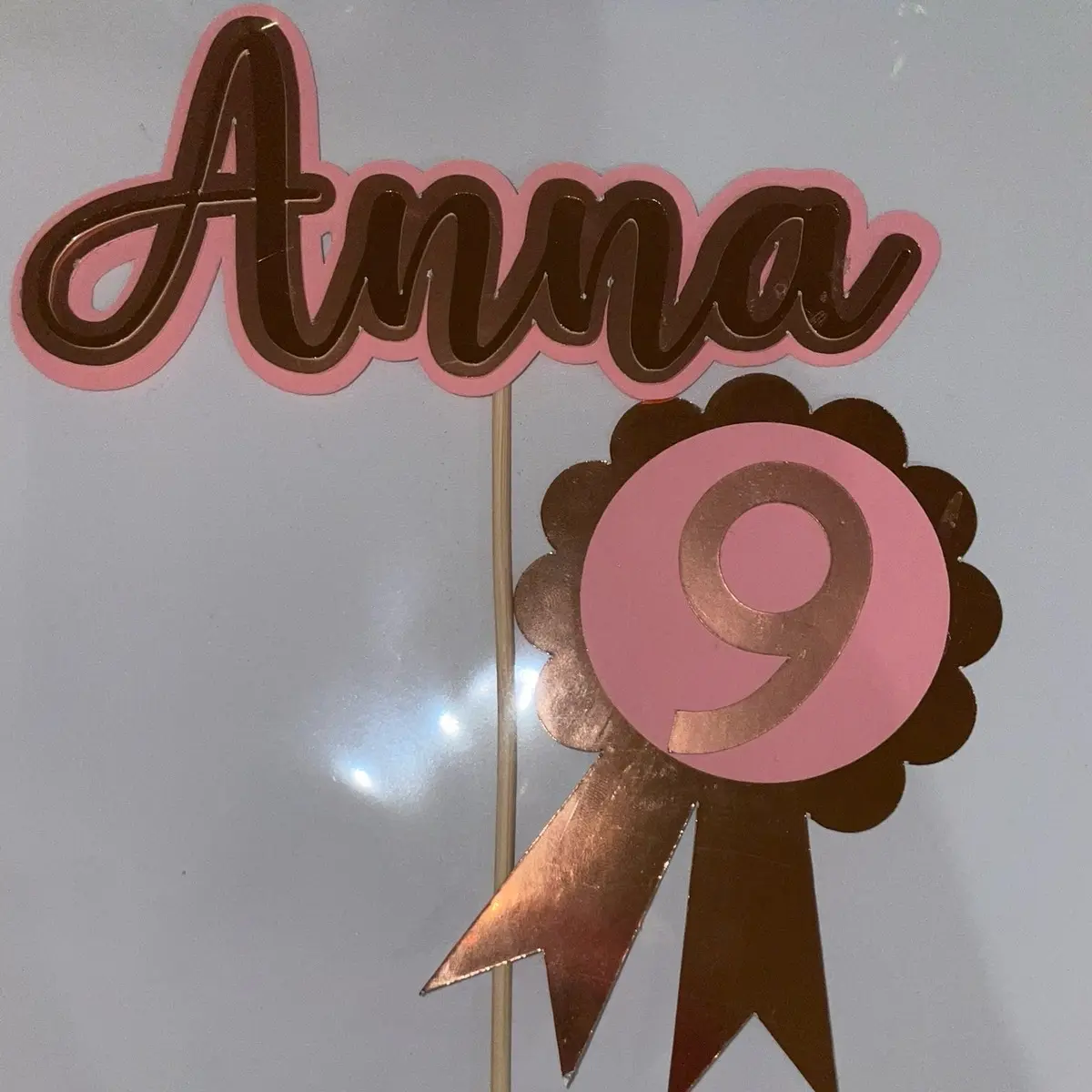 Personalised Rosette age and name cake topper decoration