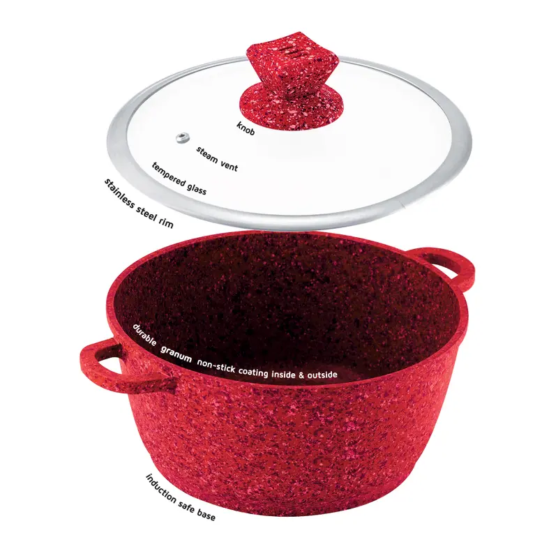 SQ Professional Nessa Granum Die-Cast Stockpot Set 5pc Cookware Durable, High quality material 3