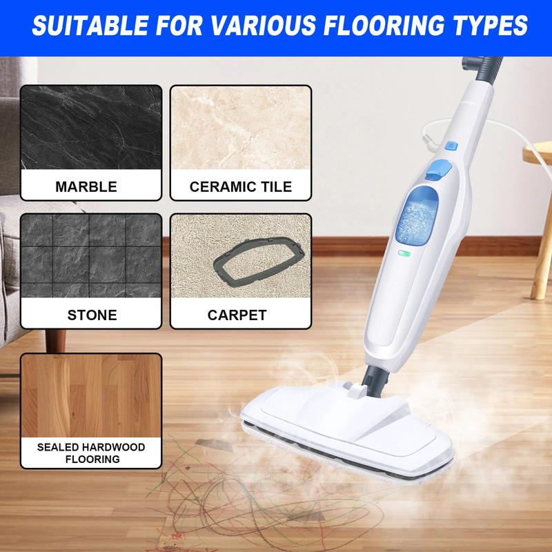 DayPlus Steam Mop & Detachable Steam Cleaner, 1500W Powerful Floor Steamer for Carpet Laminate Hardwood with 2 Washable Pads and 400ml Capacity home  appliances   steam mop electric  mop cleaning steam  mop 3