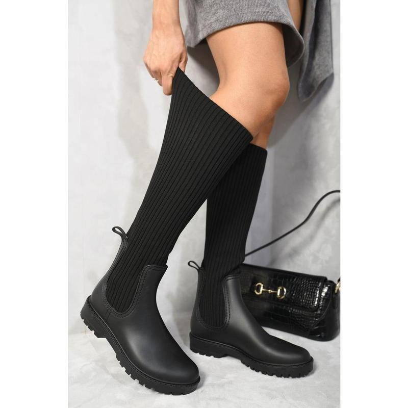 iKrush High Sock Platform Boots i37998  Boots Sock Platform Low Heel Knee Length Length Regular Fit 4