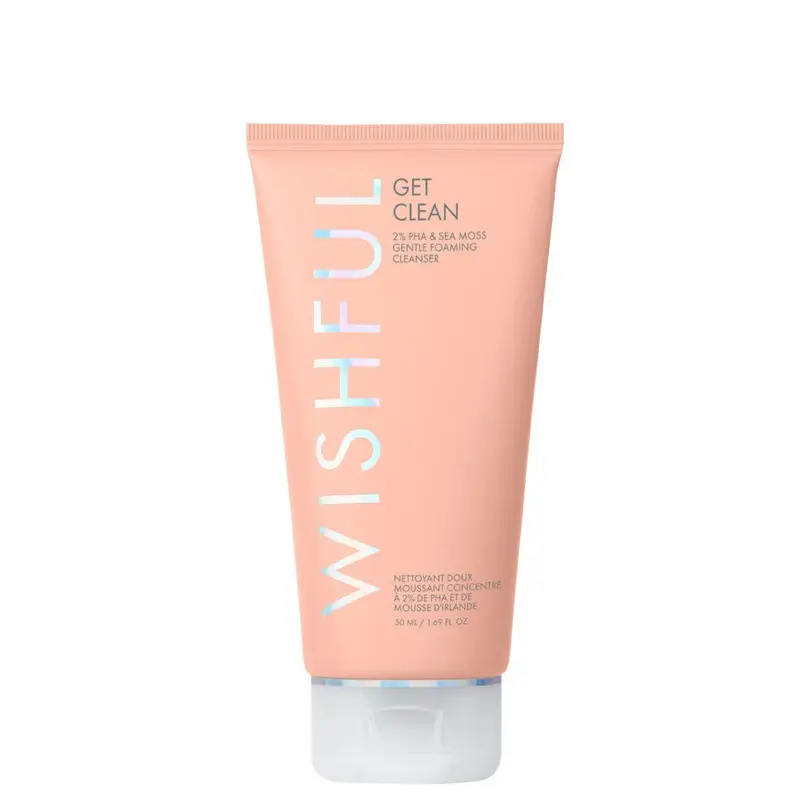 Wishful Get Clean 2% PHA & Sea Moss Gentle Foaming Cleanser for Facial Skincare Huda Beauty