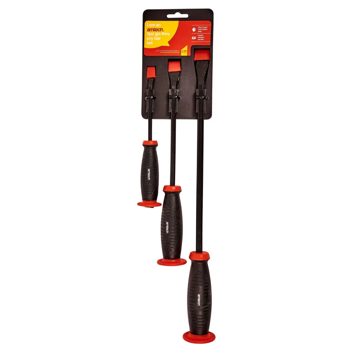 3pc Go-Thru Pry Bar Set for Home Improvement