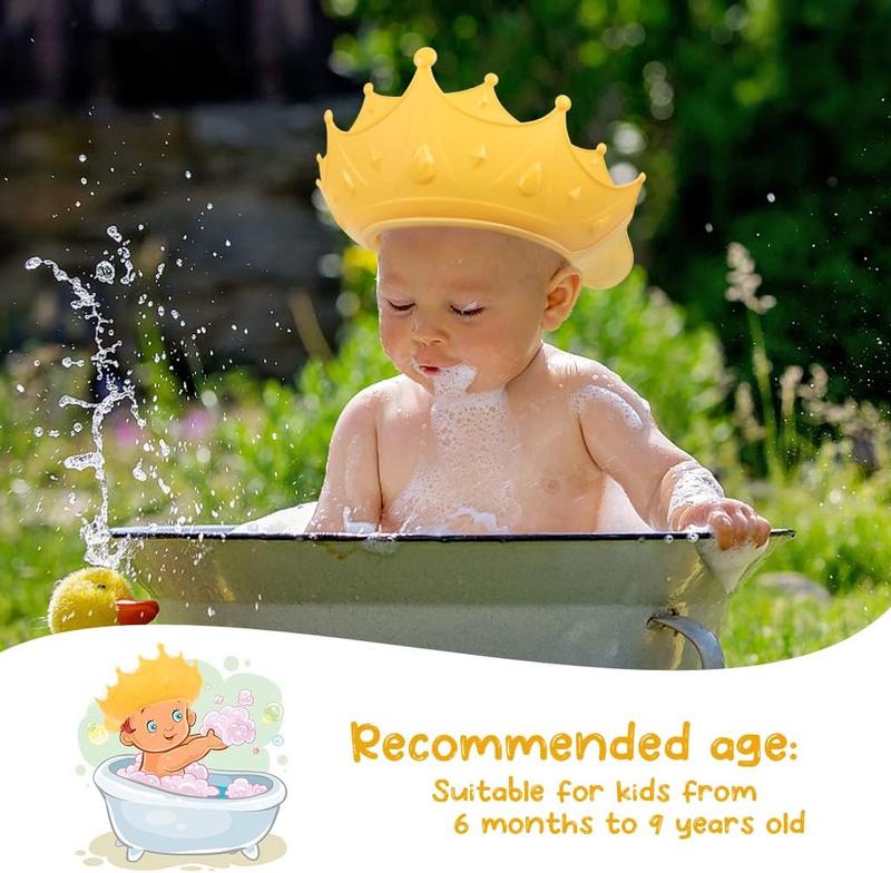 2PCS Baby Shower Cap for Kids, IKR Adjustable Baby Hair Washing Shield Toddler Visor Hat for Eyes and Ears Protection Shampoo Cap for 0-9 Years Old Children 4