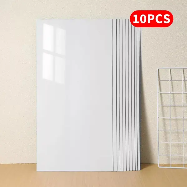 10Pcs PVC Bathroom Wall Panels Cladding Shower Wet Wall Tile Wood Effect Decor Decorative Sticker White