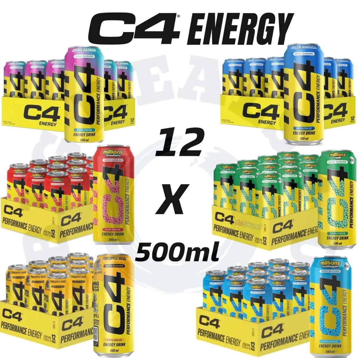 C4 Energy Drink ZeroSugar 12x500Ml