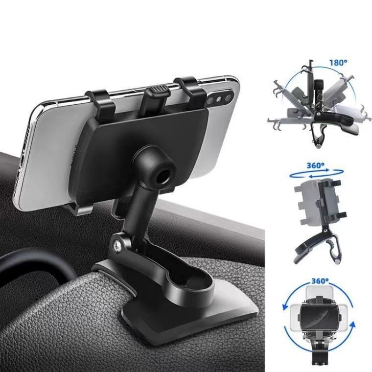 Product Introduction of Car Mobile Phone Holder Car Multifunctional Rotating Car Dashboard Rearview Mirror Navigation Holder 6