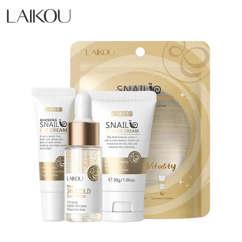 LAIKOU Vitamin C 24K Golden Sakura Skin Care Sets Face Cream Serum Eye Cream Moisturizing Face Care Kit 1
