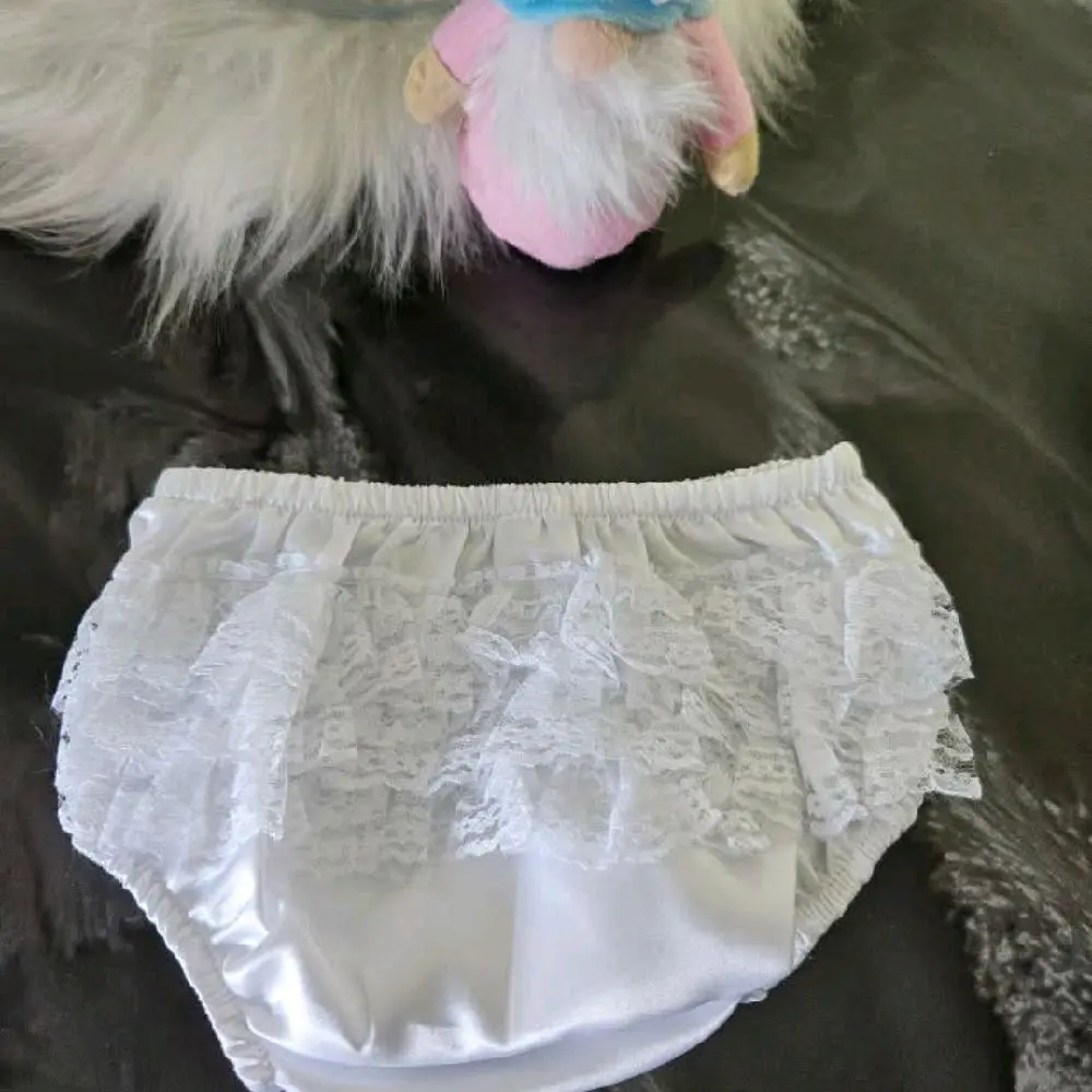 White Satin Frilly Pants for Baby Girl