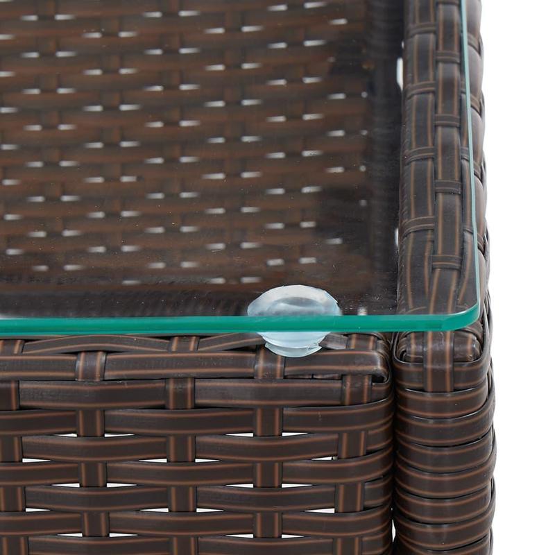 Coffee Table Brown 60x40x36 cm Poly Rattan 3