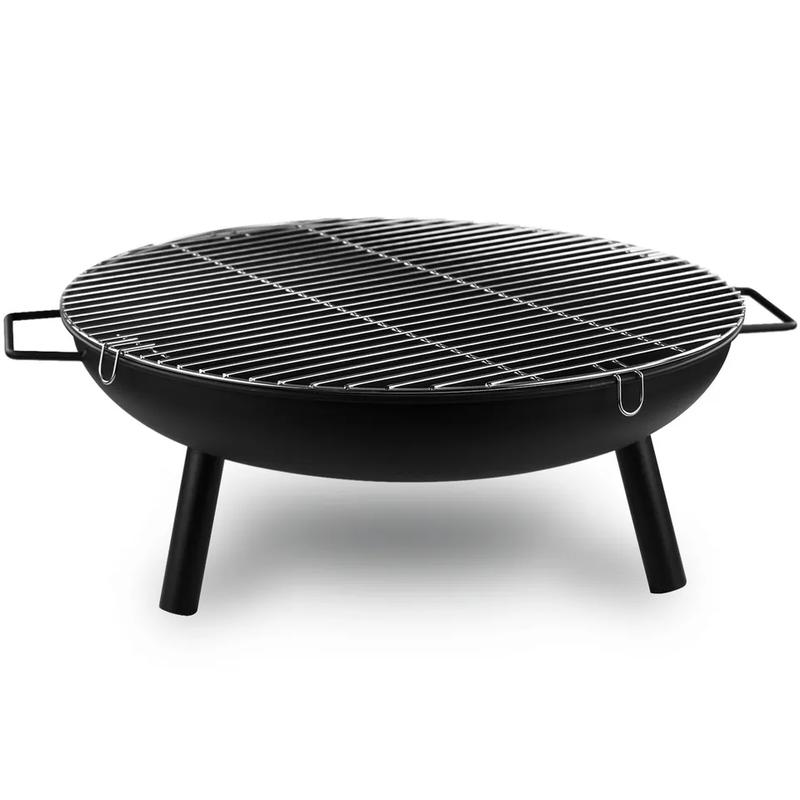 23" Large Round Steel Fire Pit Garden Patio Camping Heater Burner Bowl BBQ Gril Outdoor Fire Pit, Garden Patio Heater Charcoal Log wood Burner for BBQ Camping Picnic Patio Steel Fire Bowl Grill 3