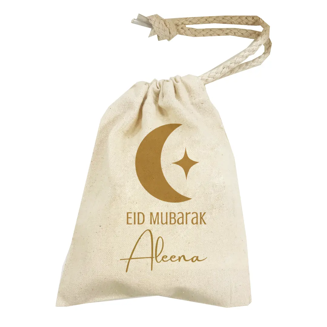 Gold Crescent Personalised Eid Money Pouch